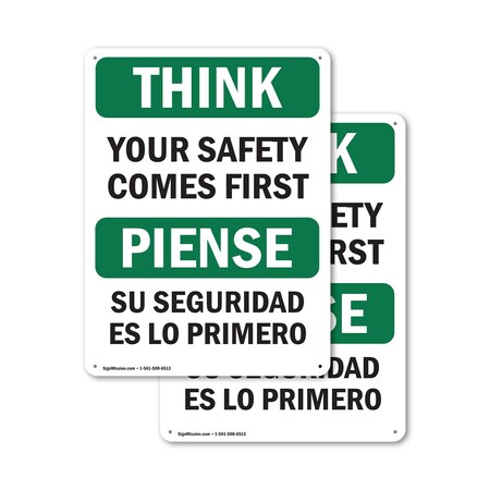 Signmission Safety Culture Sign, 7 in Width, Aluminum, Rectangle, Bilingual OS-2PACK-TS-A-710-L-11895